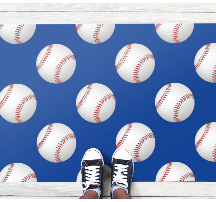 Baseball Motif gaming vinyl rug - TenStickers
