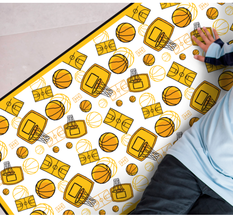 Basketball Fun teenage bedroom vinyl rug - TenStickers