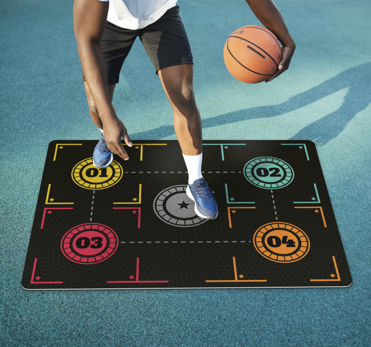 Basketball training rectangular floor rug - TenStickers