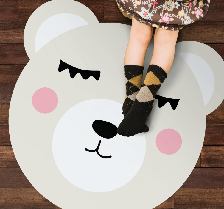 Bear Face Design kids vinyl rug - TenStickers