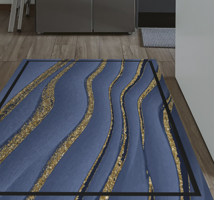 Black and blue marble effect texture vinyl rug - TenStickers