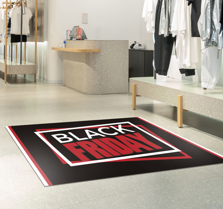 Black Friday promo black vinyl rug - TenStickers