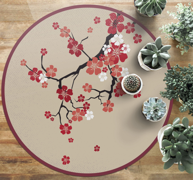 Blossoming Branches floral vinyl rug - TenStickers
