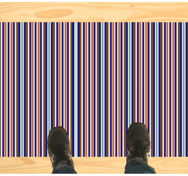 Blue and brown stripes vinyl carpet - TenStickers