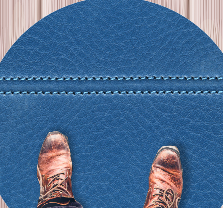 Texture vinyl rug with blue leather effect - TenStickers