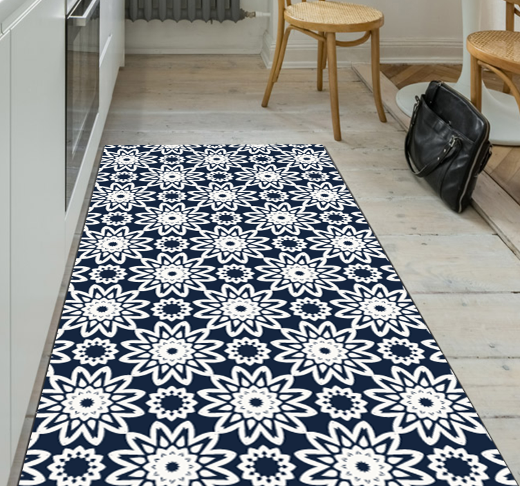 Blue tiles in patchwork  tile carpet - TenStickers