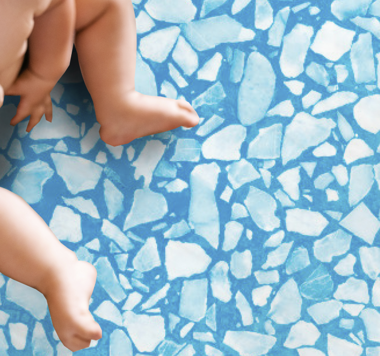 Blue watercolor terrazzo texture carpet - TenStickers