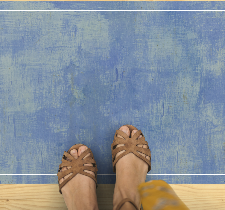 Blue rectangular form Vinyl rug for home office - TenStickers