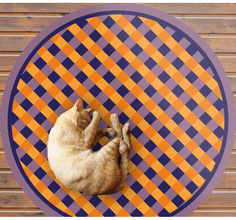 Bold Checker Pattern stripes vinyl rug - TenStickers