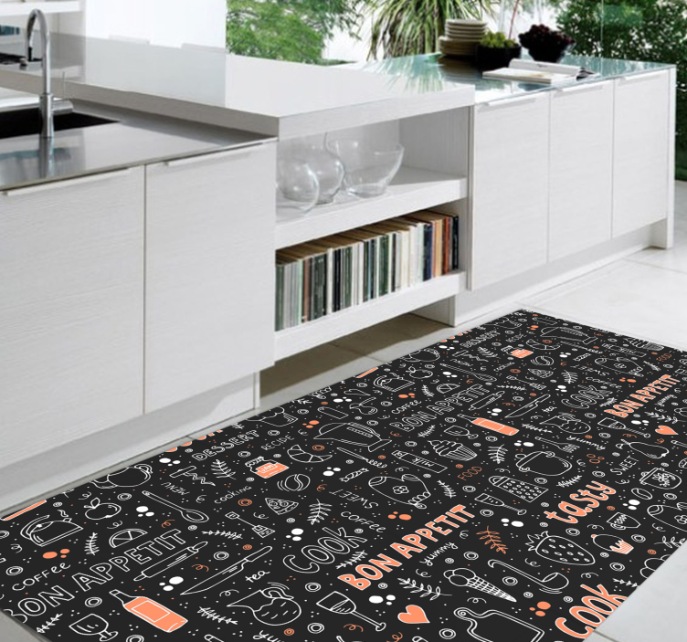 Bon Appetit Cook kitchen vinyl rug - TenStickers