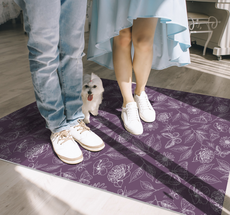 Botanical Balance floral vinyl rug - TenStickers