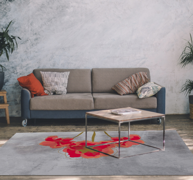 Blooming Floral Trio floral vinyl rug - TenStickers