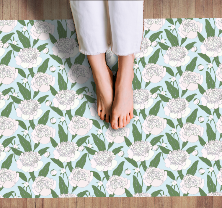 Botanical Blossom Grace floral vinyl rug - TenStickers