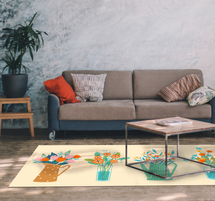 Botanical Centerpiece Arrangement floral vinyl rug - TenStickers