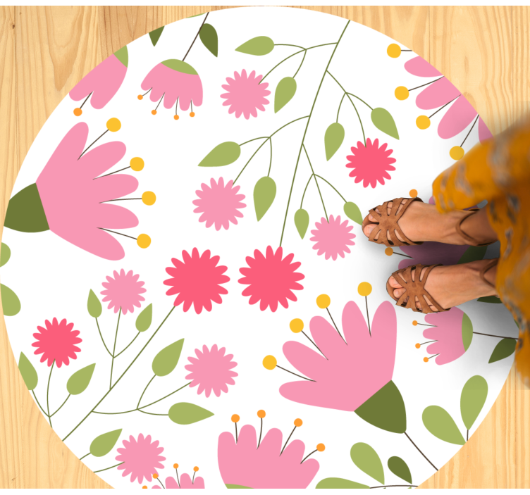 Floral Motif Joy floral vinyl rug - TenStickers