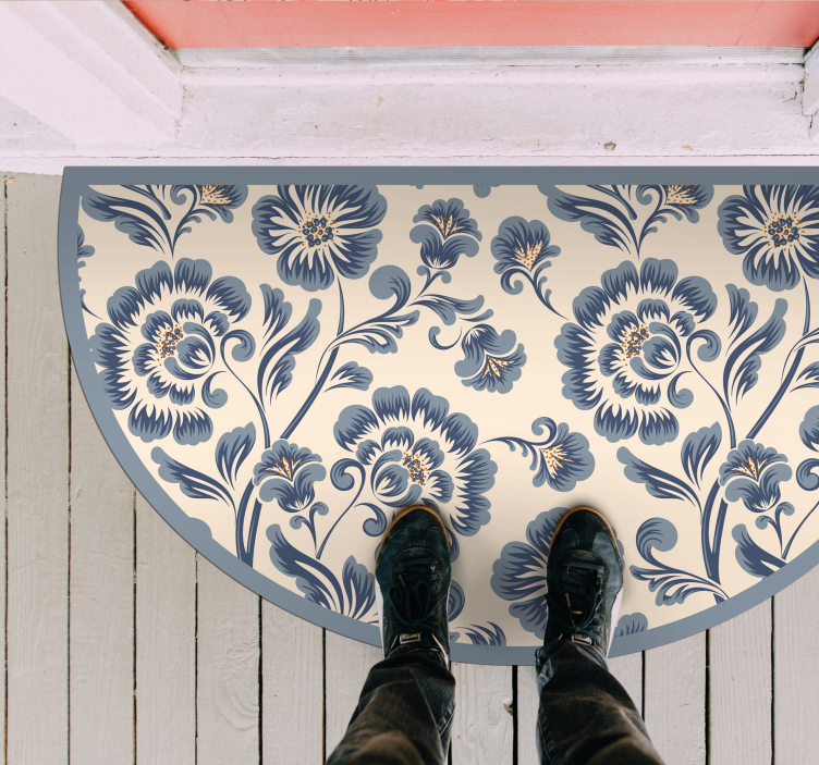 Botanical Entryway Enhancer floral vinyl rug - TenStickers