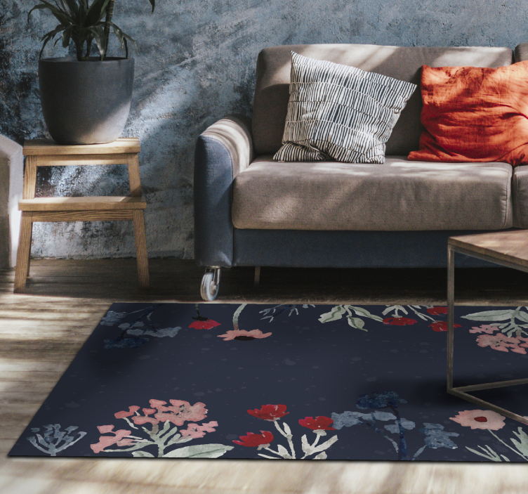 Flowering Botanical Visuals floral vinyl rug - TenStickers