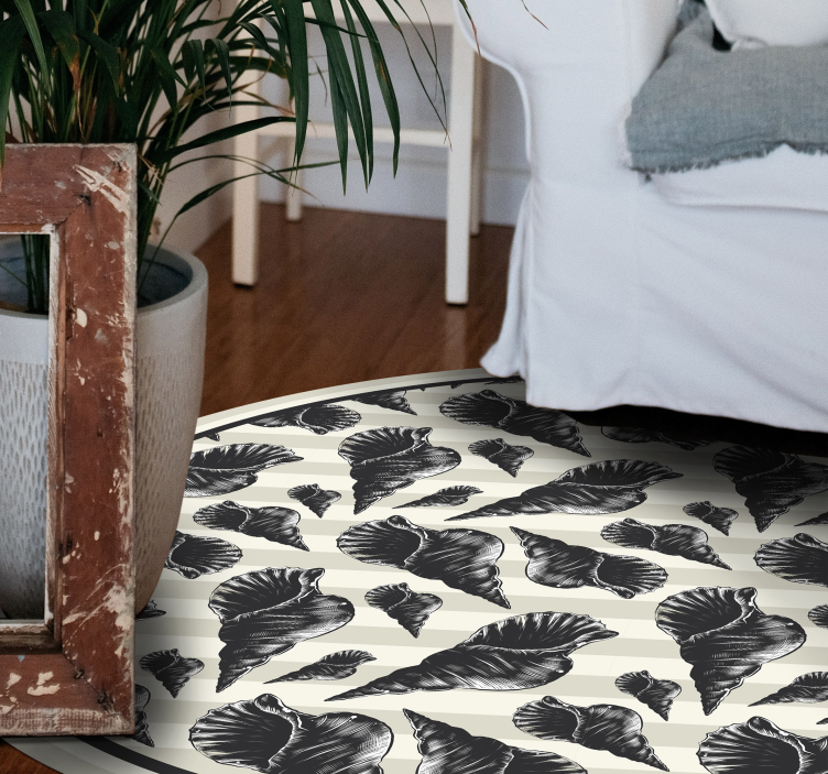 Botanical Foliage Motif floral vinyl rug - TenStickers