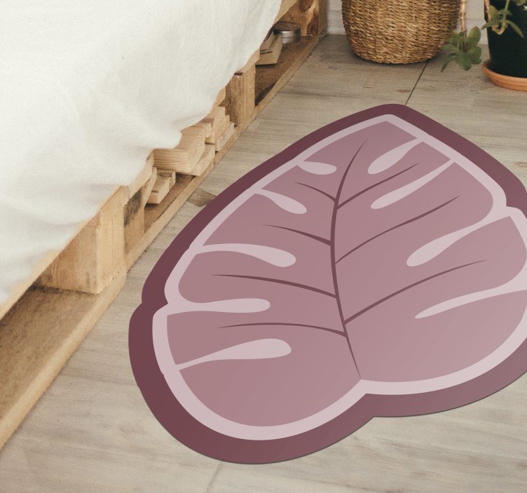 Botanical Leaf Shape floral vinyl rug - TenStickers