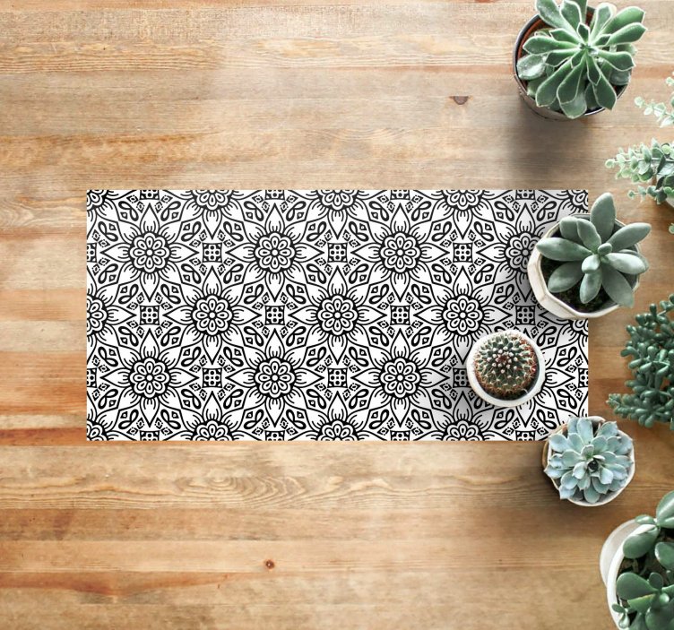 Botanical Motif mandala vinyl rug - TenStickers