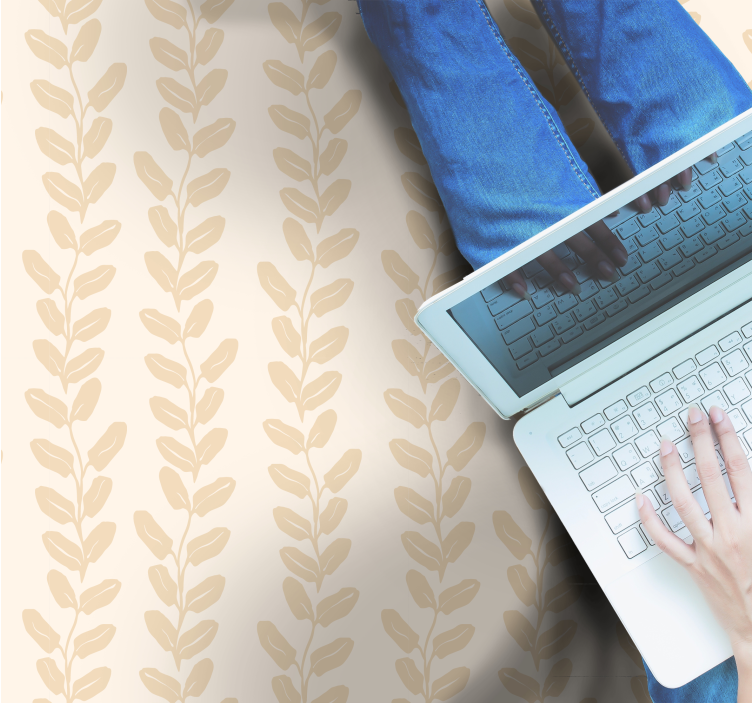 Botanical Pattern vinyl carpet roses - TenStickers