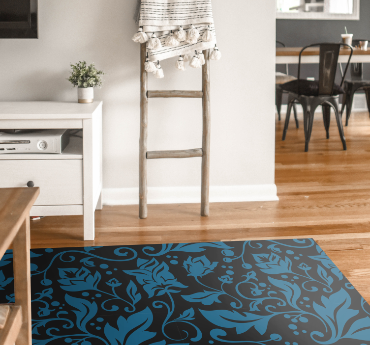 Floral Swirl Emblem floral vinyl rug - TenStickers