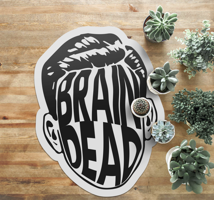 brain dead text vinyl rug - TenStickers