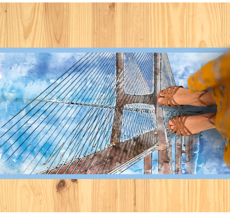 Bridge Illustration living room vinyl rug - TenStickers