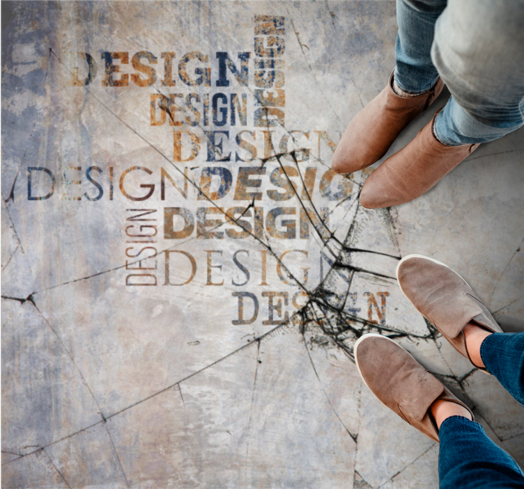 Shattered Rock Typography stone effect vinyl rug - TenStickers