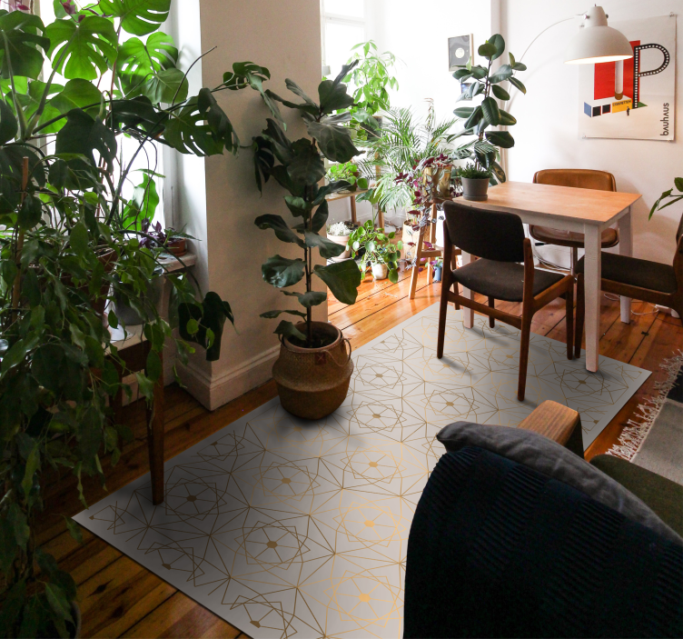 Brown textured mosaic floor tiles - TenStickers