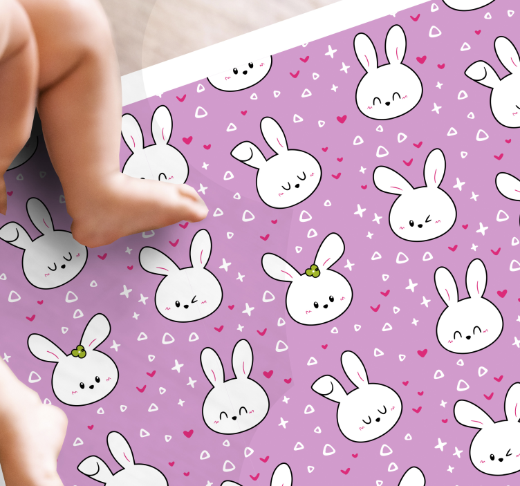 Bunny Patterns nursery vinyl rug - TenStickers