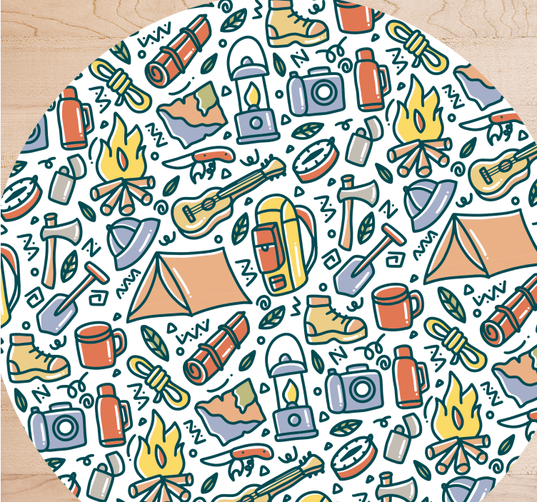 Camping Adventure Concept teenage bedroom vinyl rug - TenStickers