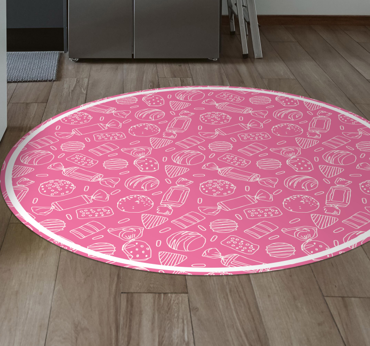 Cadny pink pattern kids vinyl rug - TenStickers
