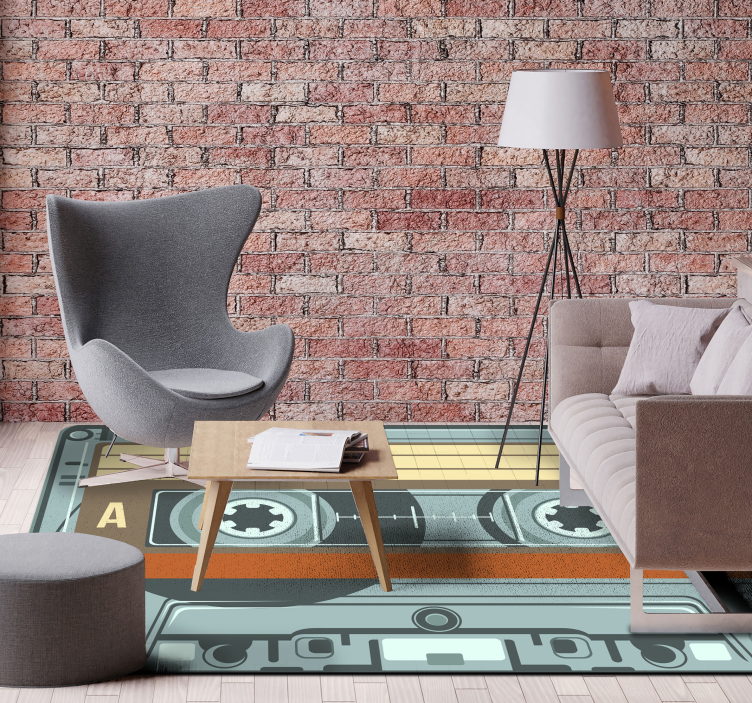 Cassette Graphic Detail vintage vinyl rug - TenStickers