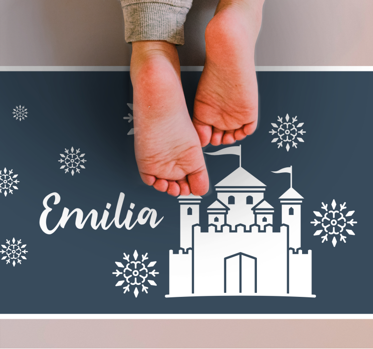 Castle Playful Scene custom vinyl rug - TenStickers