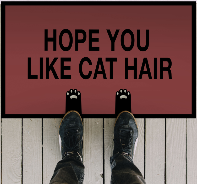 Cat Hair Humor custom vinyl rug - TenStickers