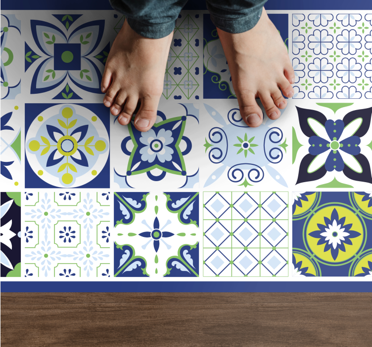 Ceramic tile Inspiration vinyl floor rug - TenStickers