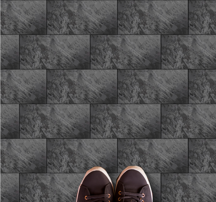 Charcoal style Pattern stone effect vinyl rug - TenStickers