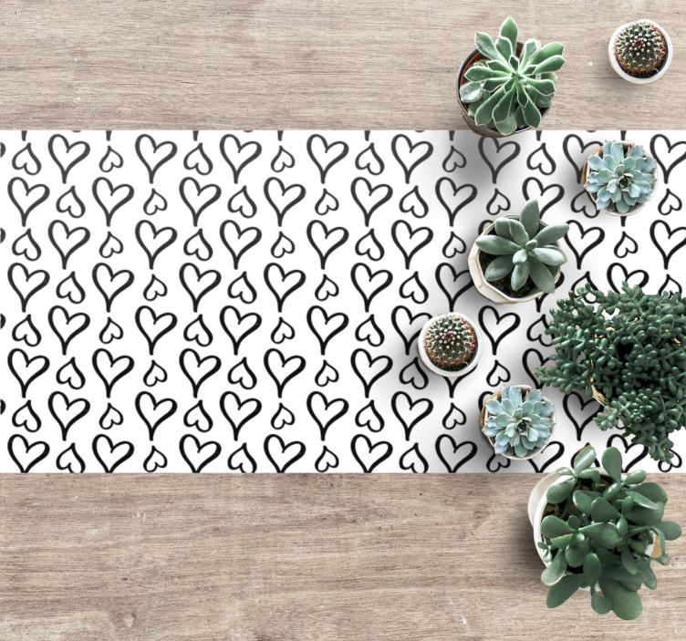 Black heart pattern texture vinyl rug - TenStickers