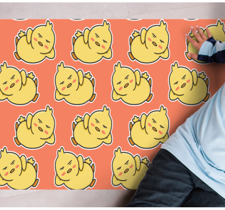 Charming Yellow Ducklings animal vinyl rug - TenStickers