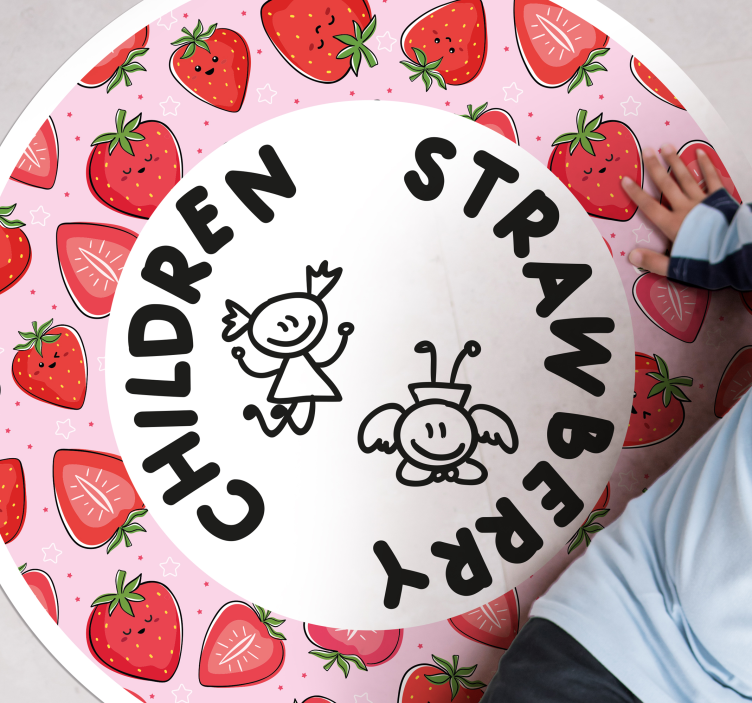 Strawberry and kids kitchen vinyl rug - TenStickers