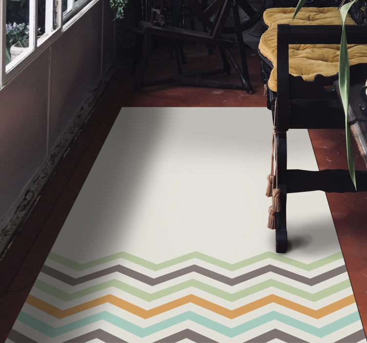 Chevron Pattern Style stripes vinyl rug - TenStickers