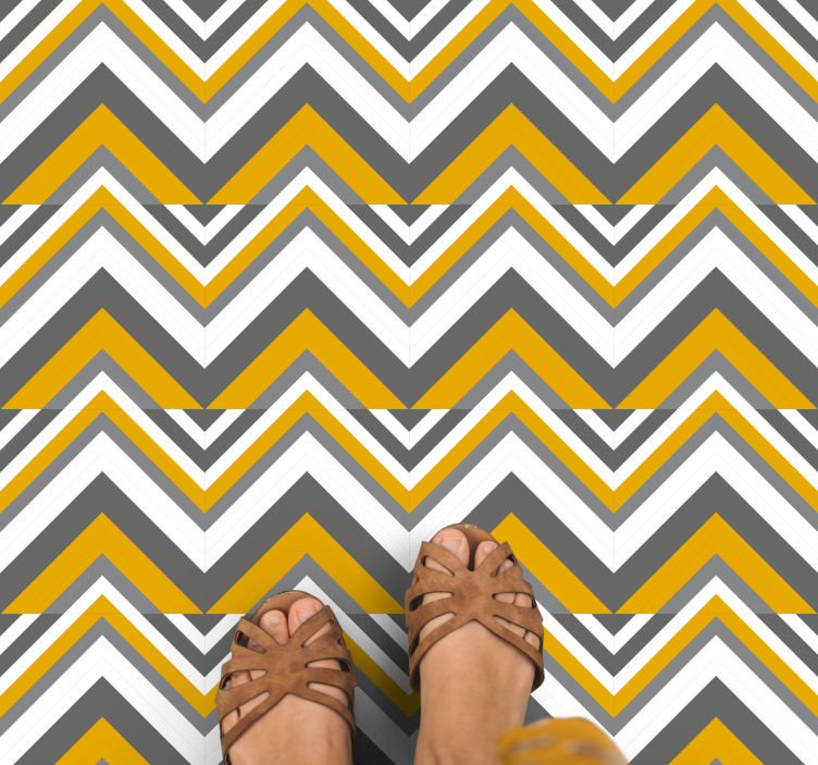 Chevron Stripe Motif geometric vinyl rug - TenStickers