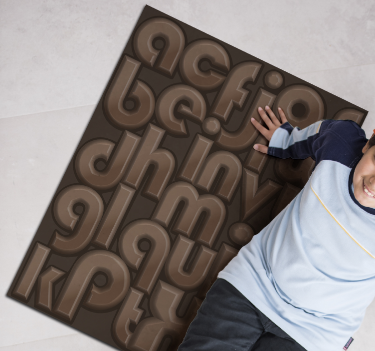 Chocolate Letters alphabet vinyl rug - TenStickers