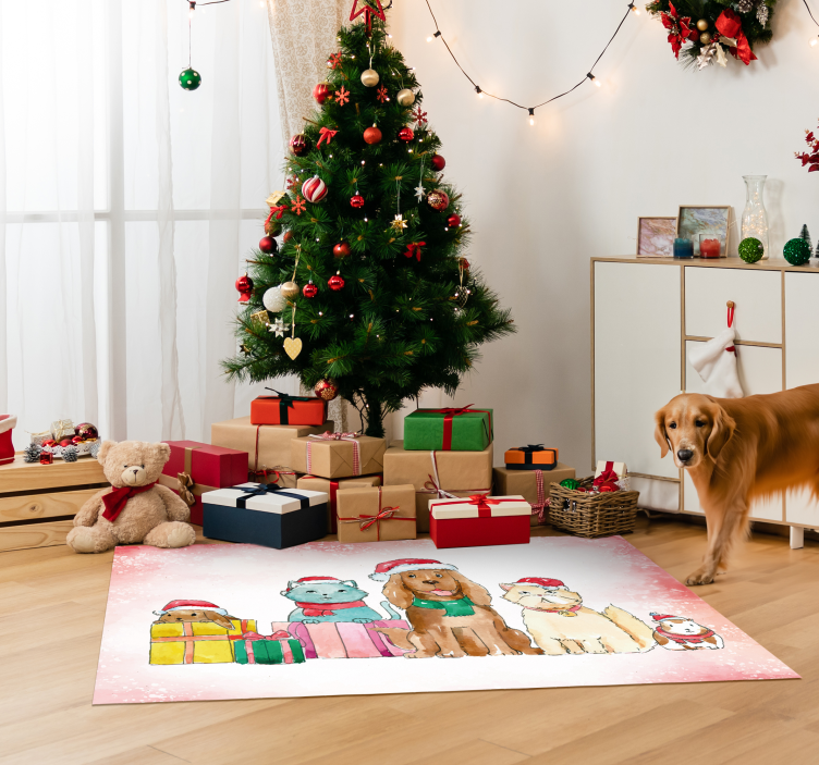 Christmas pets animal mat - TenStickers