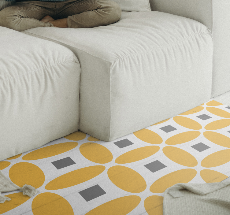 Circular Geometry geometric vinyl rug - TenStickers