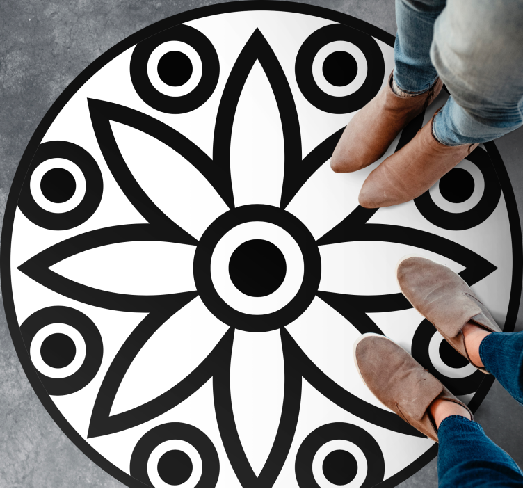 Circular Mandala Design geometric vinyl rug - TenStickers