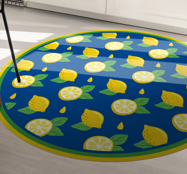 Citrus lemon design kitchen vinyl rug - TenStickers
