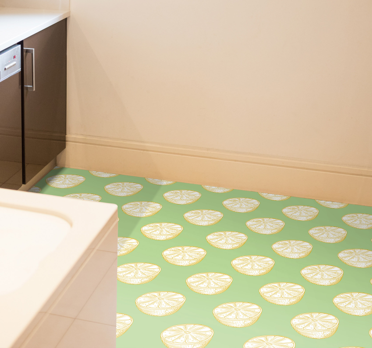 Citrus Slice Illustration kitchen vinyl rug - TenStickers