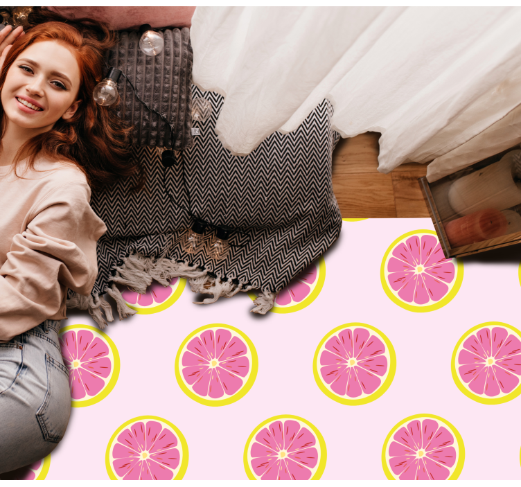 Citrus slice pattern floral vinyl rug - TenStickers